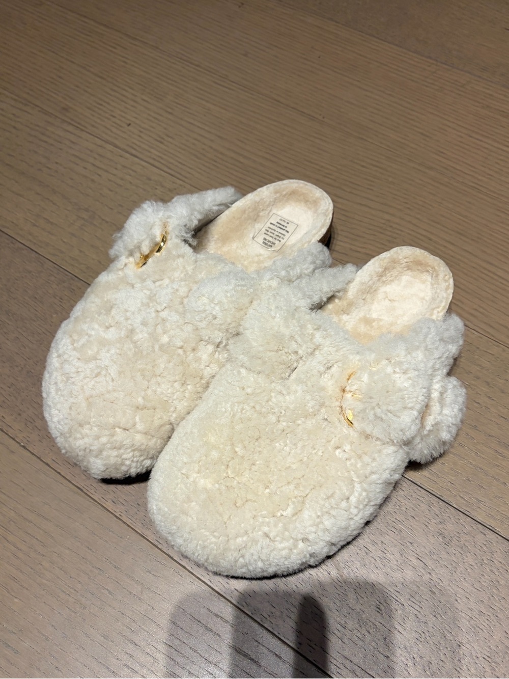 Birkenstock Boston Big Buckle Shearling Clogs Eggshell Sandals Shoes EU 37 NEW - Picture 4 of 12